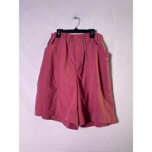 Vintage Pink High Waist Shorts Knee Length Stretchable Women's Plus Size 16 - Picture 1 of 3